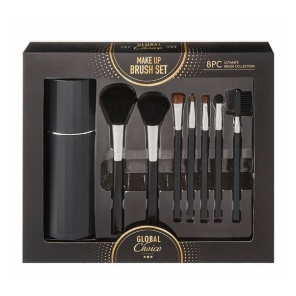 New! Women's 8-Piece Ultimate Collection Travel Case Gift Box Makeup Brush Set - Picture 3 of 3